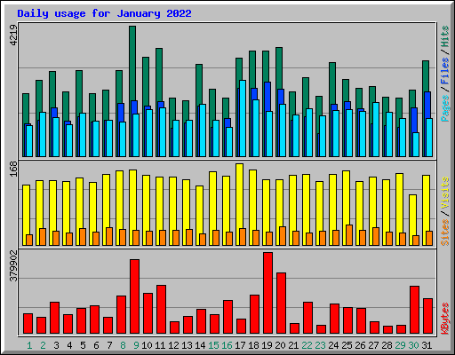 Daily usage for January 2022